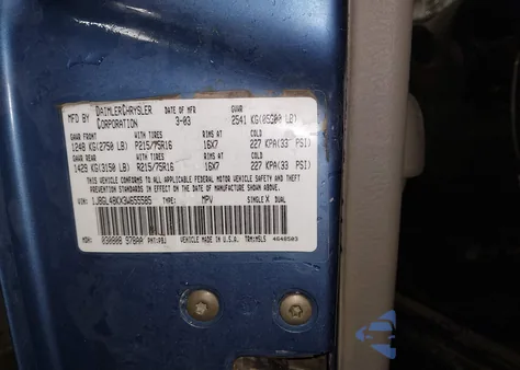 2003 Jeep Liberty Sport из США, поврежденный, VIN 1J8GL48KX3W655585